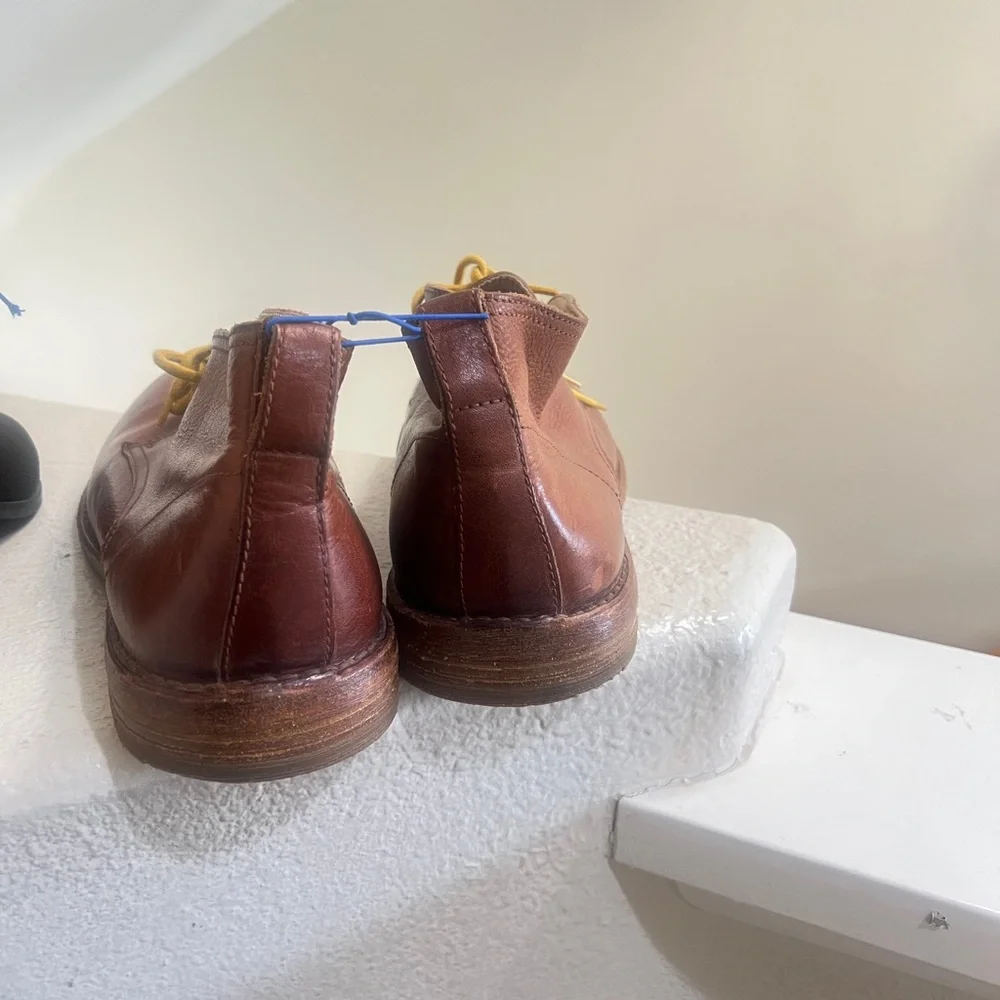 MOMA Men’s Size 46 Brown Leather Ankle‎ Dress Boots, Handmade Italy, Italian